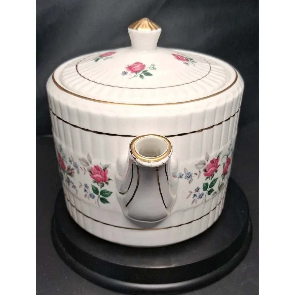 Vintage Ellgreave Wood & Sons Teapot with Rose Bud Design